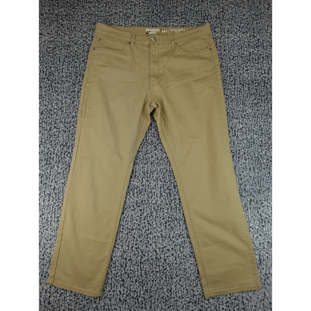 Denizen Levi's 231 Athletic Fit Pants Mens 38x32 Khaki Stretch Chino